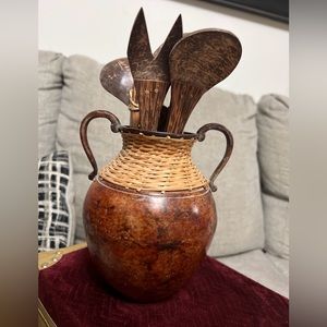 vase is sourced from India and showcases the artistry of skilled craftsmen.